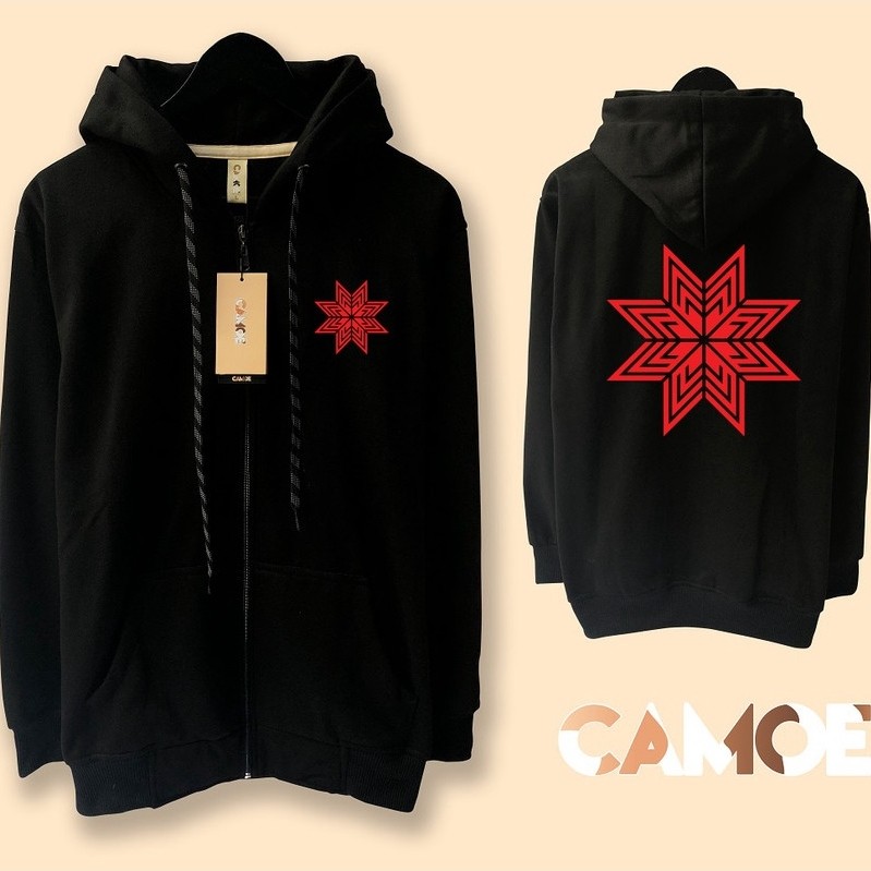 Jaket Hoodie Zipper Dewa 19 Logo Merah Ahmad Dhani