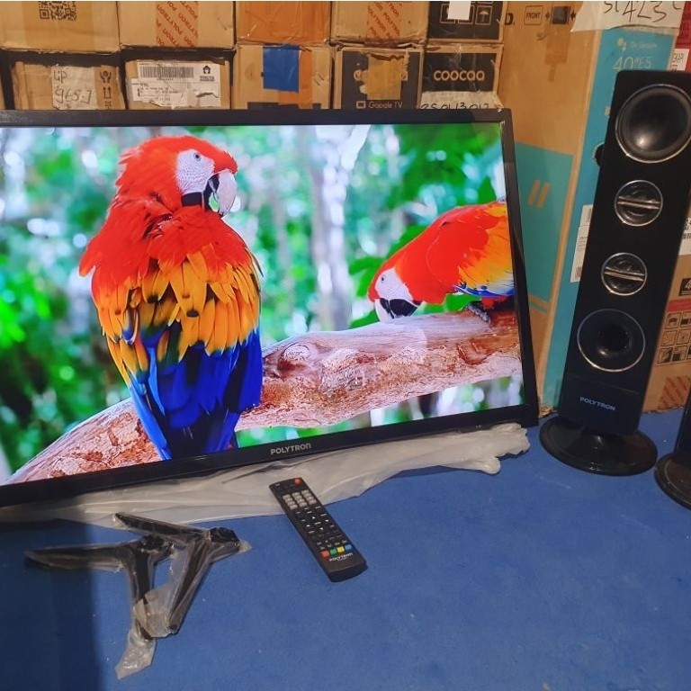 TV led second 32 inch POLYTRON digital tv + salon tower, support DVB-T2,HDMI,Usb