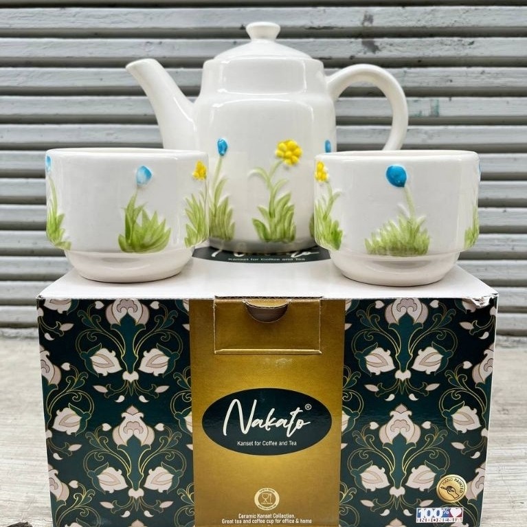 Cangkir Set Teko Nakato Mini Isi 4 Pcs