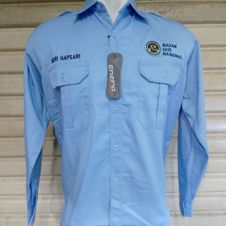 KEMEJA BGN/SERAGAN BGN FULL BORDIR FREE BORDIR NAMA