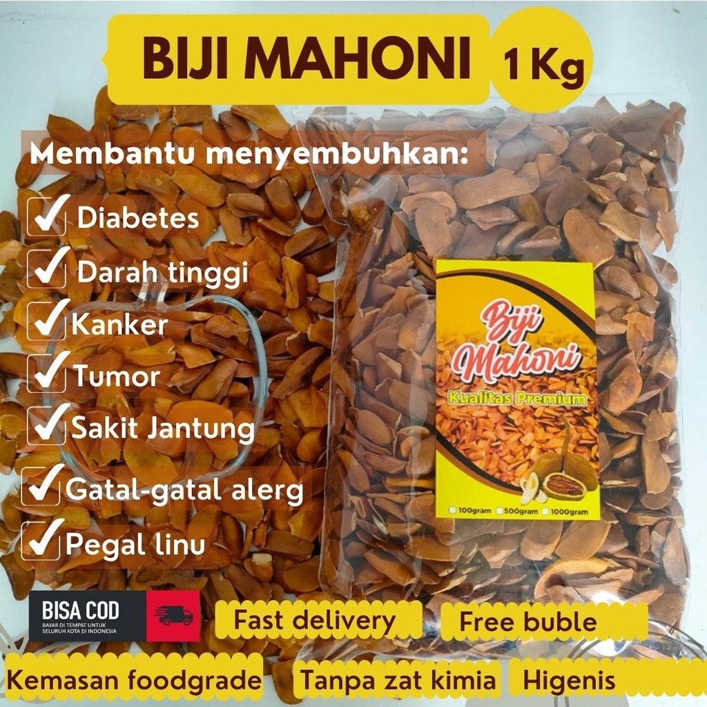 BM - Biji Mahoni Premium 1kg Herbal Alami