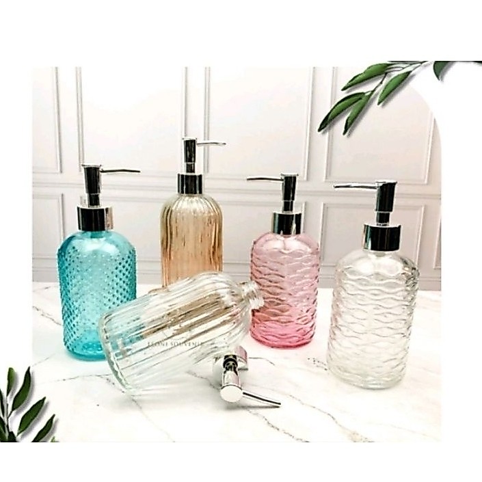 BOTOL SABUN PUMP KACA 450ML + BOX/SOUVENIR BOTOL SABUN SHAMPOO KACA PUMP/DISPENSER SABUN CAIR