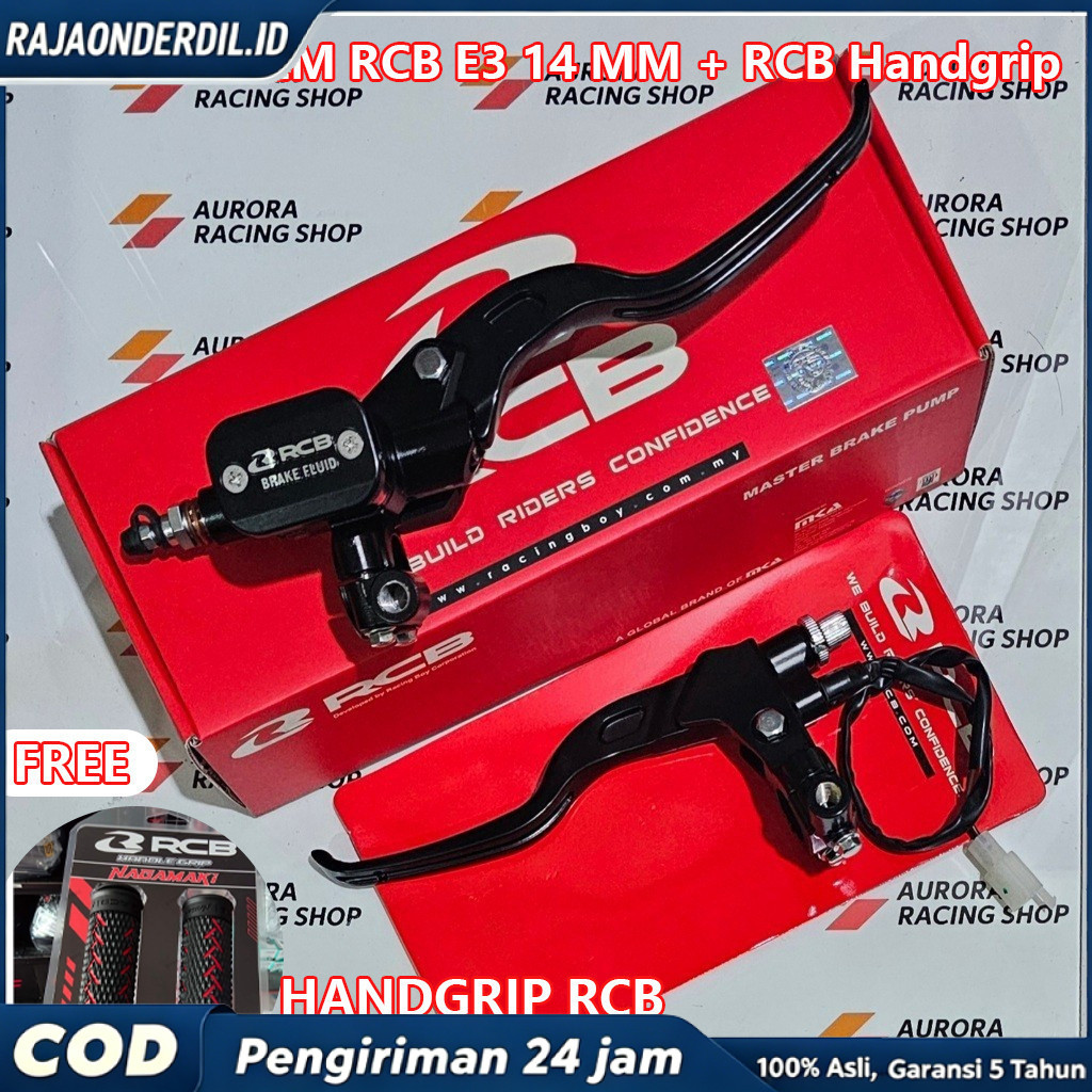 MASTER REM RCB E3 14 MM + RCB Handgrip & HANDLE RCB E2 REM / KOPLING ORIGINAL BLACK / SILVER