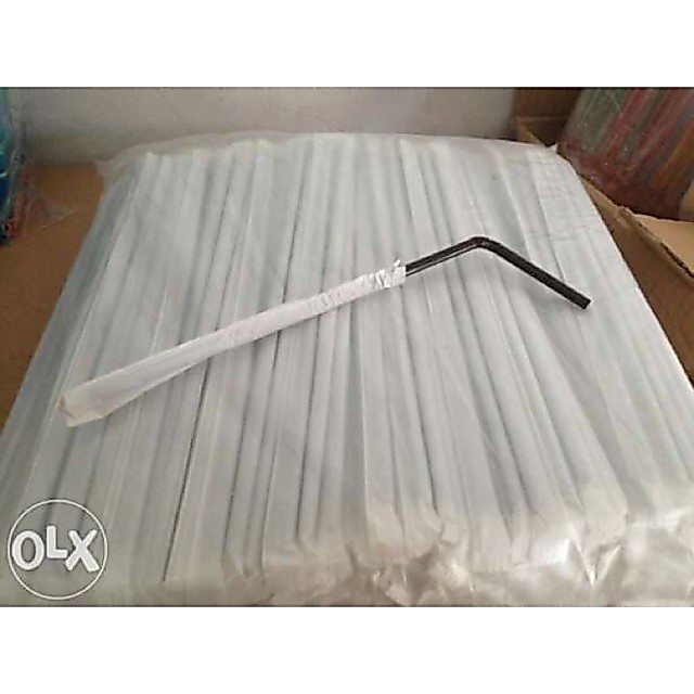 Sedotan Kertas - Sedotan Bungkus Kertas - Sedotan Flexible - Higienis - Kertas Hitam/Putih