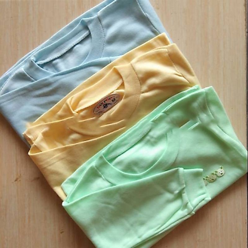 DOLPHIN/new promo 3pcs oblong bayi dolphin/kaos oblong lengan panjang polos/ dolphin polos panjang