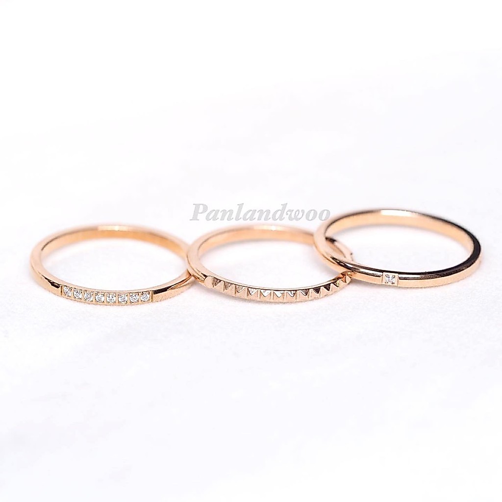 Panlandwoo - Cincin Set Titanium Wanita Josephine