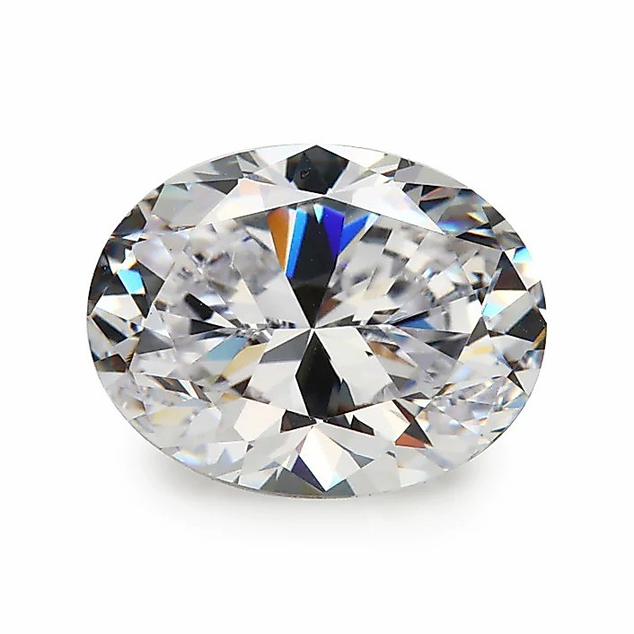 Batu Cubic Zirconia 5A (AAAAA) White Oval Cut