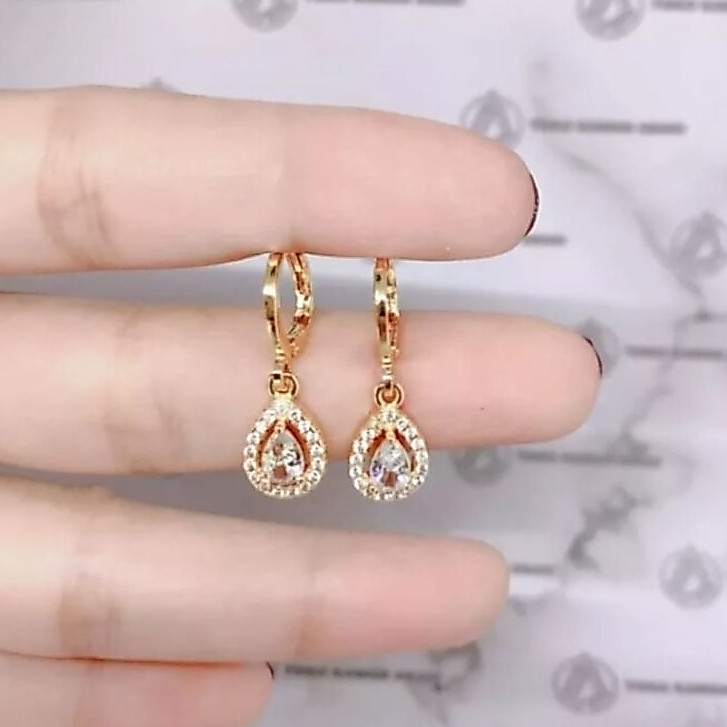Anting Xuping Gold Anting Dewasa Model Clip Permata