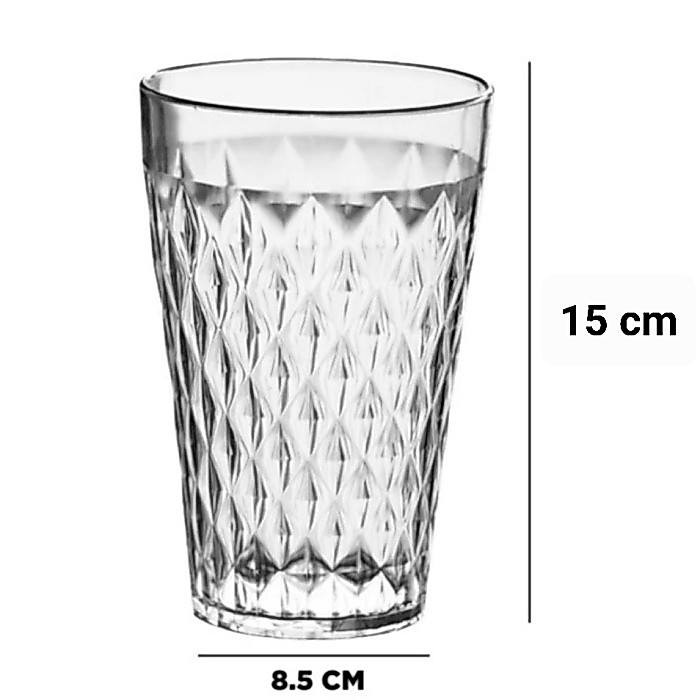 BISA COD - Gelas Besar Plastik Relief Diamond Kristal Transparan Bening z