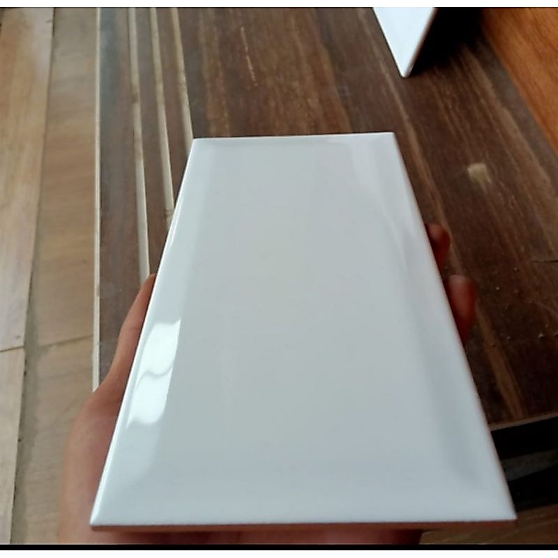 keramik 10x20 putih bevel sabway mulia