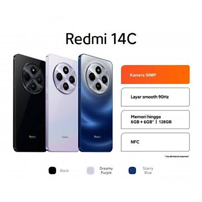 HP XIAOMI REDMI 14C 6/128 GB - XIOMI MI 14C RAM 6GB ROM 128GB RESMI