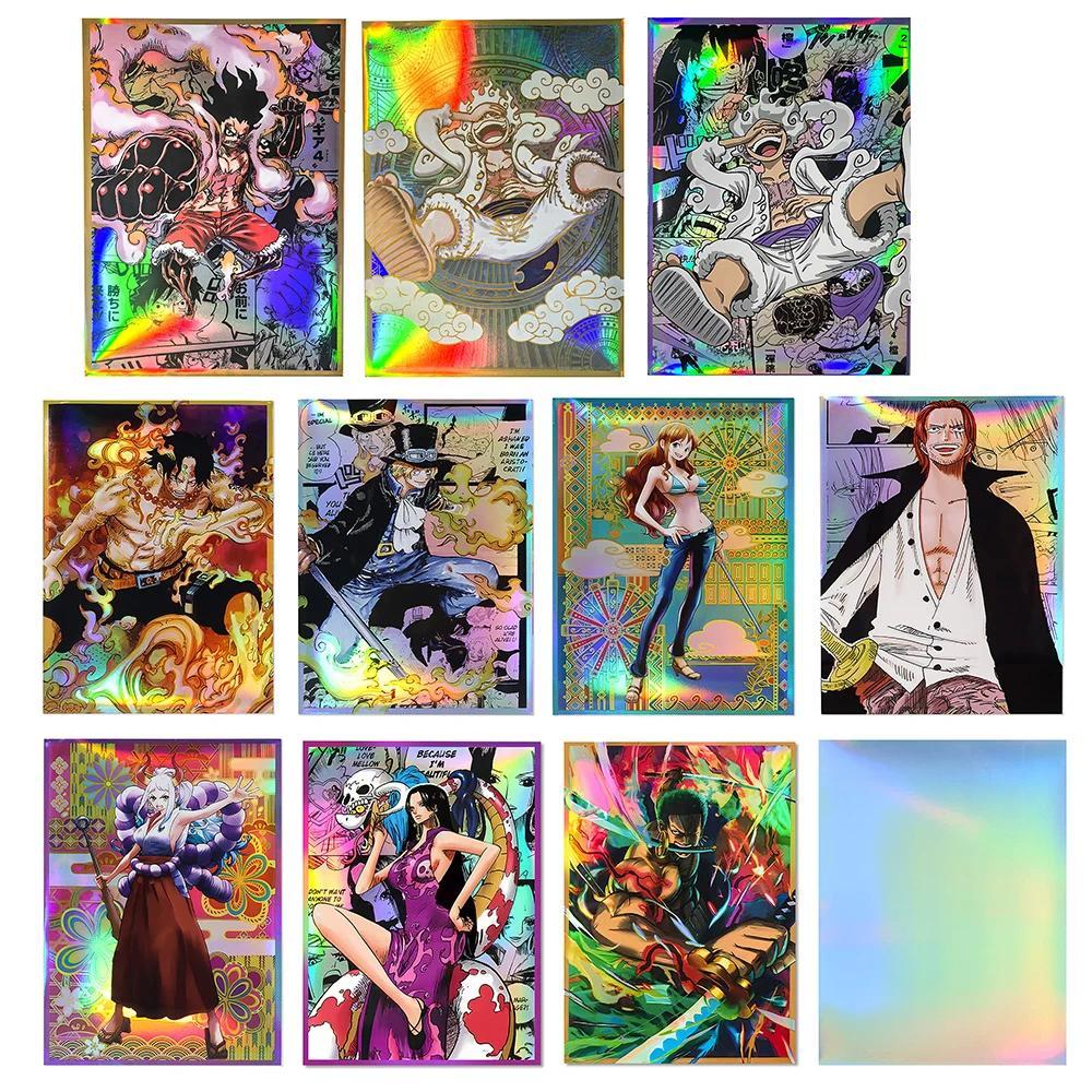 One Piece 67 X 92mm Pelindung Kartu Animasi Laser Digunakan untuk Kartu Permainan Papan Ukuran Stand