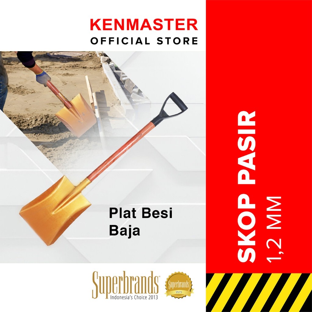 Alat Sekop Rata Datar / Skop Pasir / Skop Gali Tanah Ggang Kayu 1,2MM - SKOP024