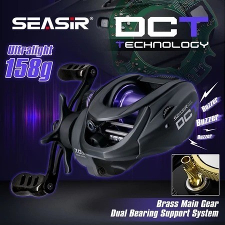 DISKON SEASIR DCT DC reel BFS Ultralight 158g Baitcasting Fishing Reel Kontrol Digital gigi kuningan