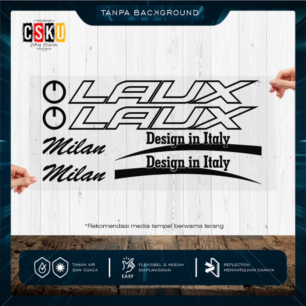Cutting Sticker Laux Variasi Sepeda Frame Aksesoris Body Style Lipat Keren Decal Striping Bike Road 