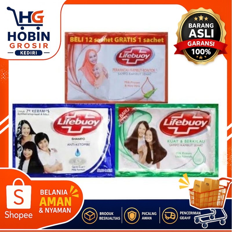 Shampoo Lifebuoy Renceng / Shampoo Lifebuoy 9ml renteng Sachet | 12
