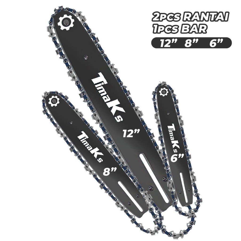 TERNASTORE Bar & Rantai Chainsaw 6” 8” 12” Inch Guide Bar Sparepart Gergaji Mesin-6764