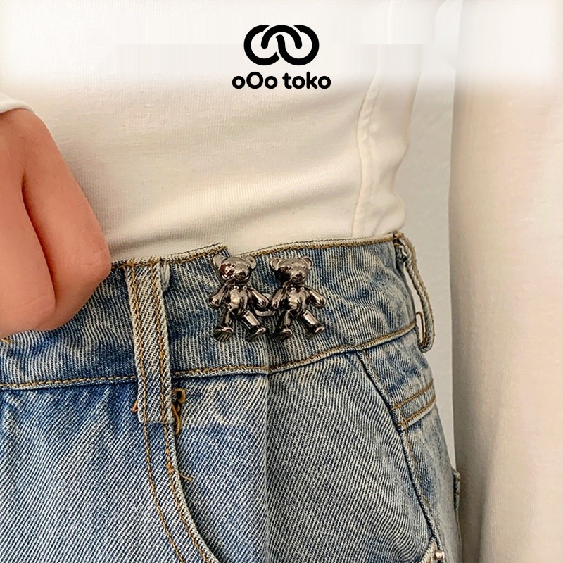 oOo toko Kancing Jeans Bentuk Beruang Dapat Dilepas Untuk Anak dan Remaja Lucu Unik dan Menarik H519