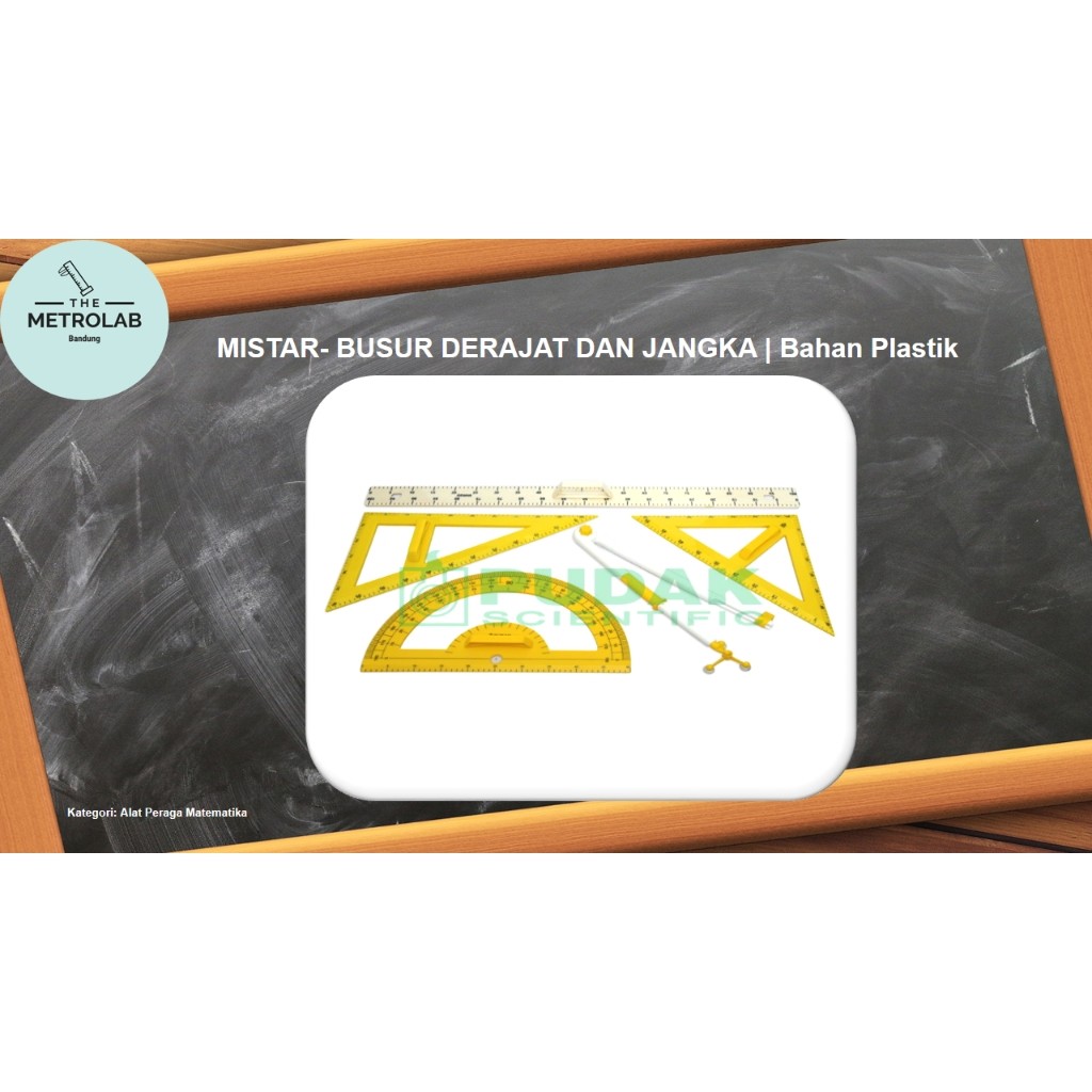 Penggaris, Busur Derajat dan Jangka Besar | Plastik | 1 SET