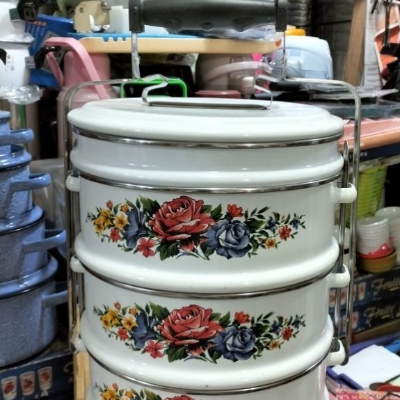 Rantang Enamel / Rantang jadul jumbo UK 24 susun 3,5 Maspion ORI