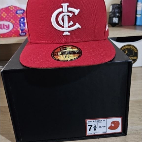 Topi New Era ICC Merah Full Set With Box & PIN (Indo Caps Club x New Era)