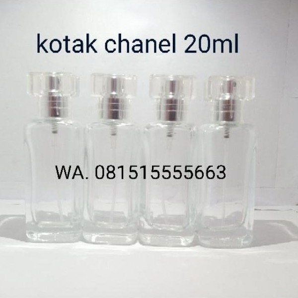 Botol Kotak Chanel 20Ml Kaca 1 Lusin