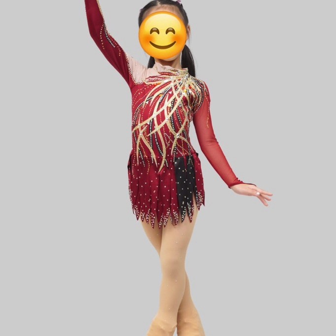 Preloved ice skating costume kostum dress figure skater anak kid