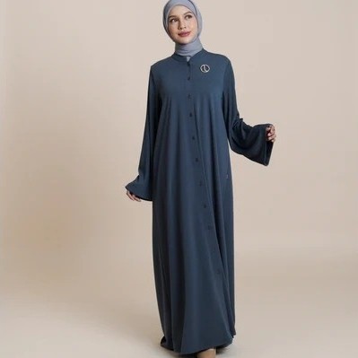 ELZATTA Abaya Mix Knit - Gamis Kaos Nyaman Adem- Abaya Terbaru Terlaris