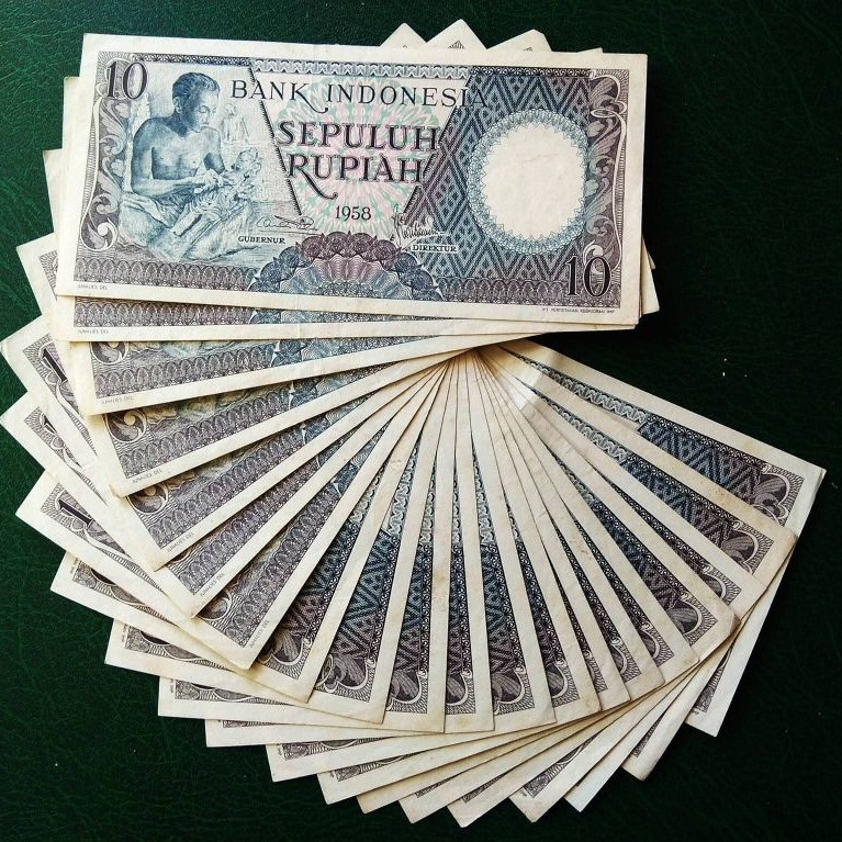 10 Rupiah Pekerja 1963 Used