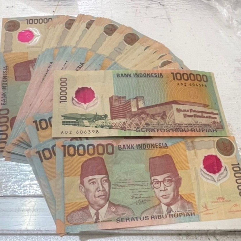 uang kuno duit lama 100rb 100,000 plastik polimer di jamin asli Indonesia