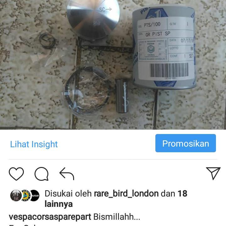 Seher Vespa PTS Special Ukuran 8M merk Vemsa Baru