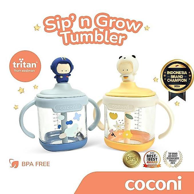 COCONI Sip' n Grow Tumbler 260ml | Sippy Cup | Gelas Susu Anak Sedotan
