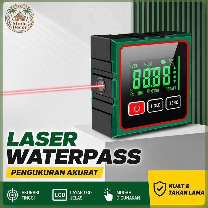 Laser Level Waterpass Digital Magnet Cross Line Multifungsi Alat Ukur Sudut Tukang Bangunan