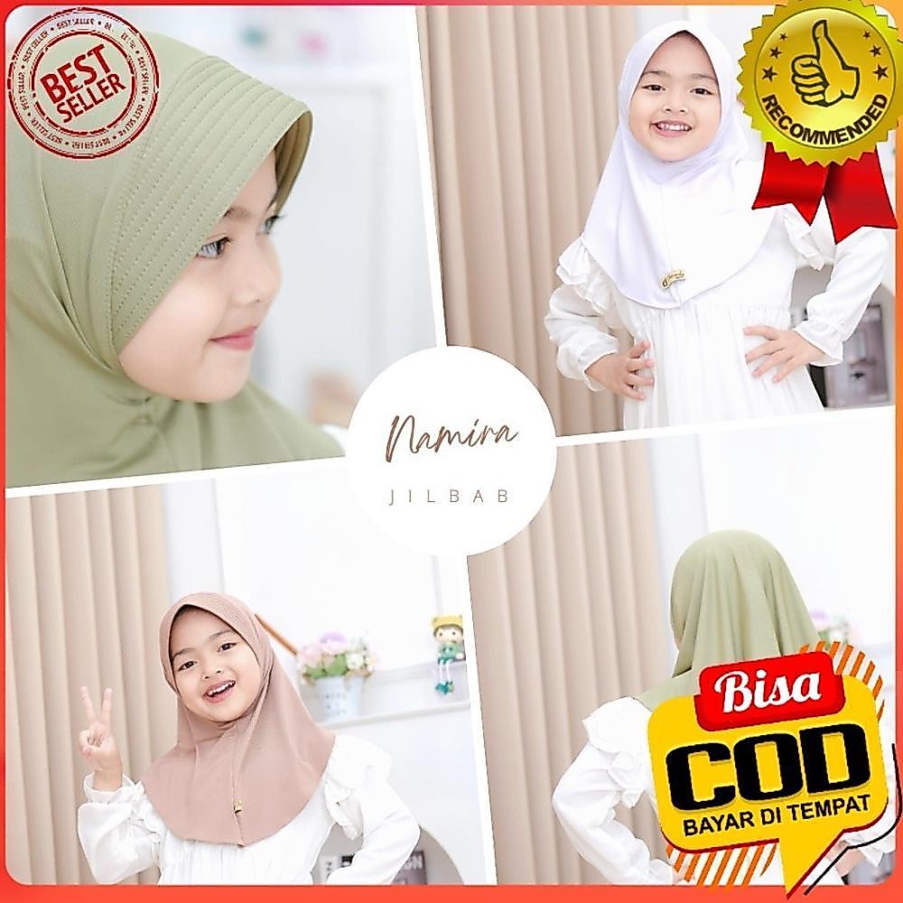 MURAH SS - KERUDUNG JILBAB ANAK NAMIRA SPORT USIA 4-6TH BY DESMONDA HIJAB BAHAN JERSEY BALON