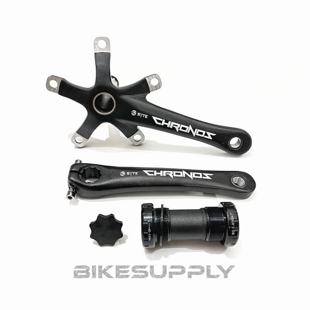 Best Crank Arm Piringan Tipe Hollowtech 2 + BB HT2 Sepeda Merk Syte Chronoz BCD 130 mm 5 Lubang