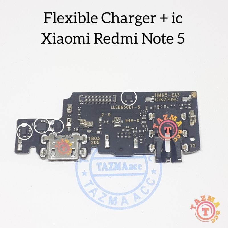 Plus ic + Xiaomi Redmi Note 5 Ori Flexible Charger + ic Flexibel Konektor Cas Charger XIAOMI REDMI N