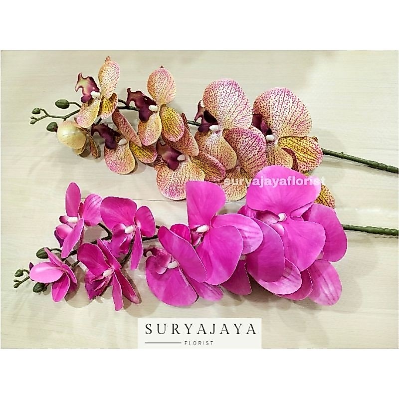 Artificial Flower Bunga Anggrek Latex 9 Heads Orchid Latex Artificial / Bunga Anggrek Artificial / B