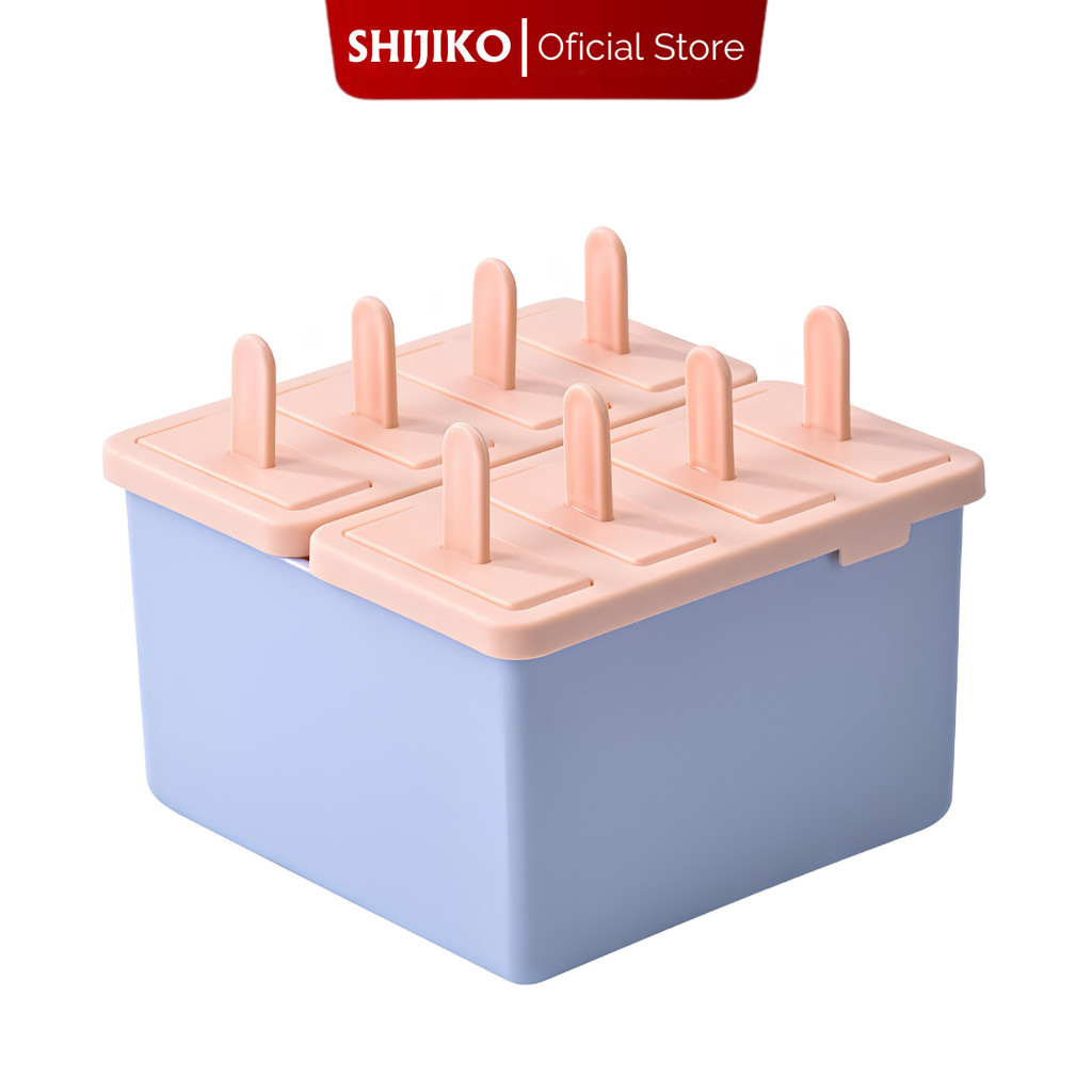 SHIJIKO Cetakan Es Krim 8 Grid dengan Stik Reusable Ice Cream Mold Pembuat Es Lilin Homemade
