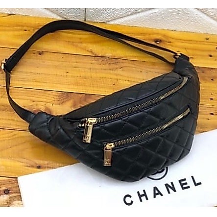 COD Tas waitsbag LV / two zipper hitam