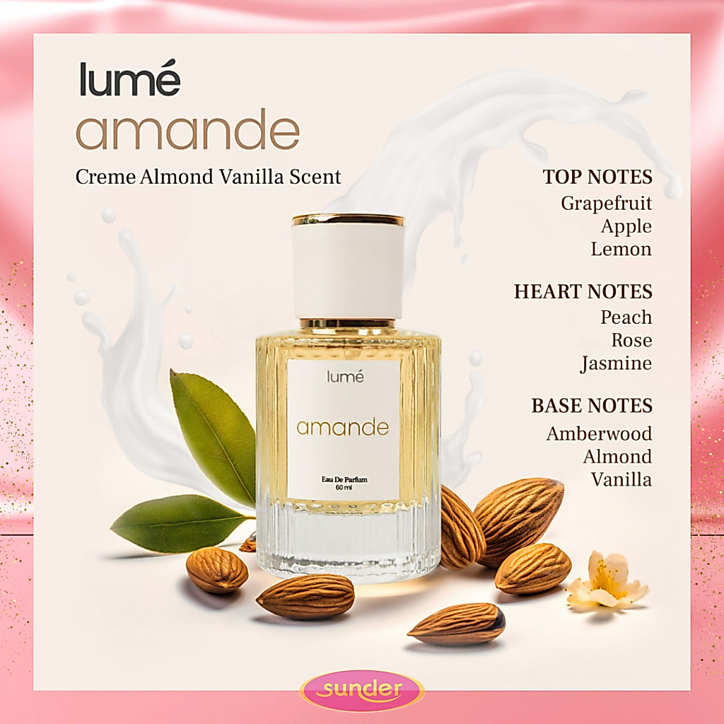 Lume Parfume Eau De Parfume Wanita Tahan Lama EDP Parfum Amande Almond Vanilla Lumecolors Parpum