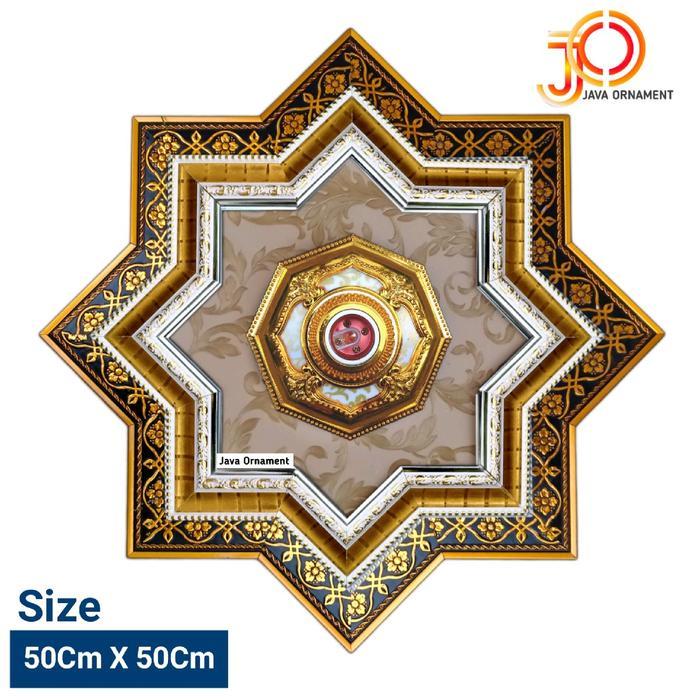 fitting hias lampu plafon ornamen artistik 50x50 Pvc - 01, 50CmX50Cm