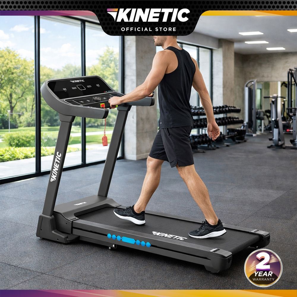 Kinetic Motrized Smart Treadmill 2 Hp 50P - Hitam Running Machine Elektrik Kardio Rumah
