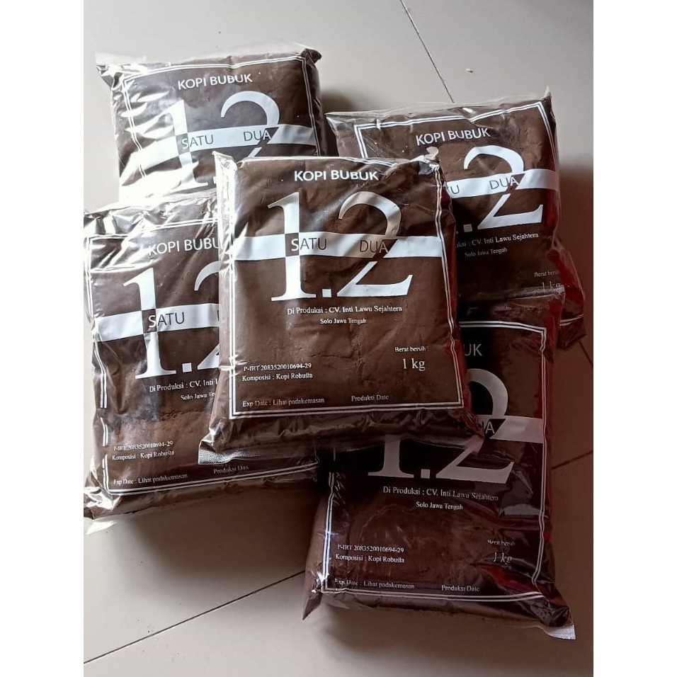 Kopi Bubuk Robusta Satu Dua 1kg, Kopi Pahit khas Madura
