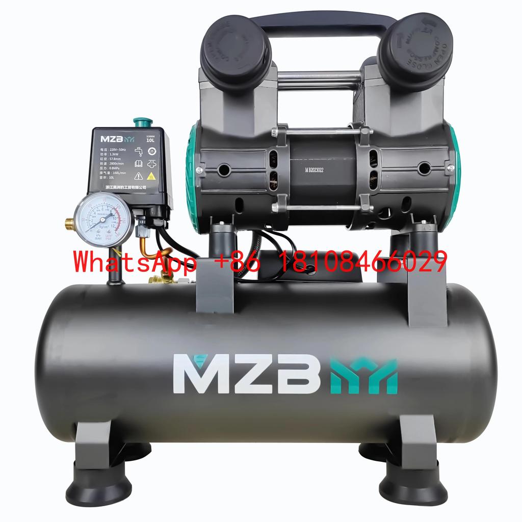 MZB Stock Oil-free Silent air Compressor 10 Liter Portable air Compressor