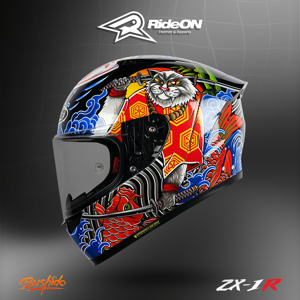 NJS ZX-1R Fiberglass Bushido (FREE PINLOCK)  - Helm Full Face | NJS ZR | NJS Fullface | ZR Motif | H