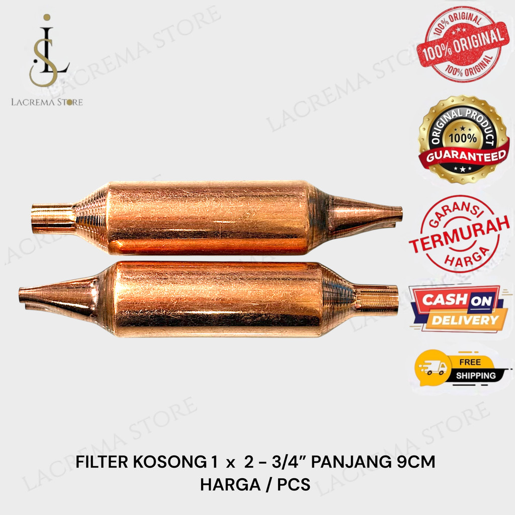 FILTER KOSONG 1 X 2 PANJANG 9CM BODY 3/4 INCH | FILTER KOSONG PENGISIAN FREON KULKAS