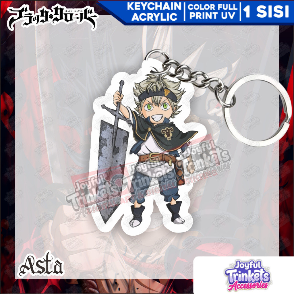 Gantungan Kunci Asta Black Clover - Ganci Anime - Gantungan Kunci Akrilik - Key Chain - Key Chain Co