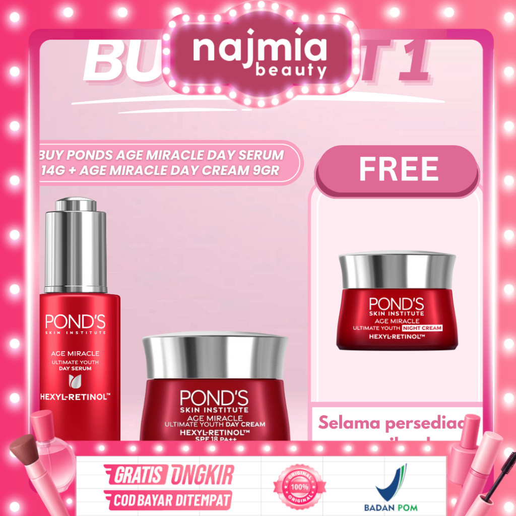 Najmia - B2G1 Ponds Age Miracle Anti-Aging Series I Day Night Cream Serum Facial Wash Eye Serum