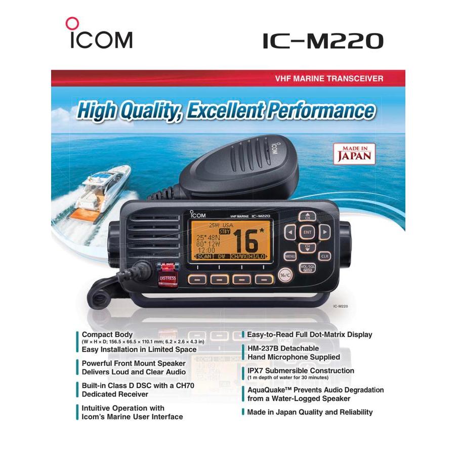 Original Ori Radio Rig VHF Marine Icom IC M220 ICM220 pengganti M200