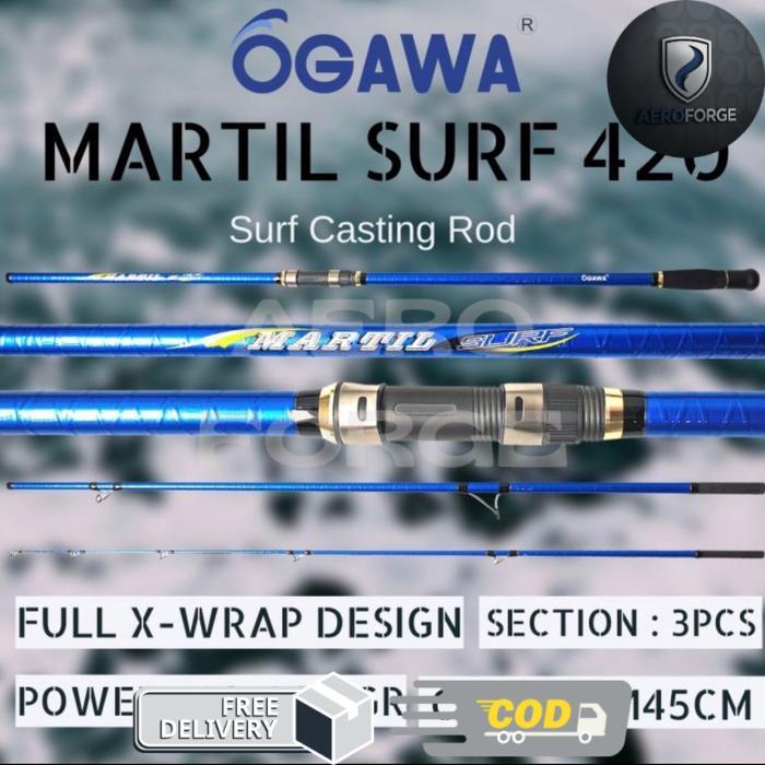 Joran Laut Sambung 3 Ogawa Martil CW 80-200gr Blank Carbon X-Wrap Pancing - -, -